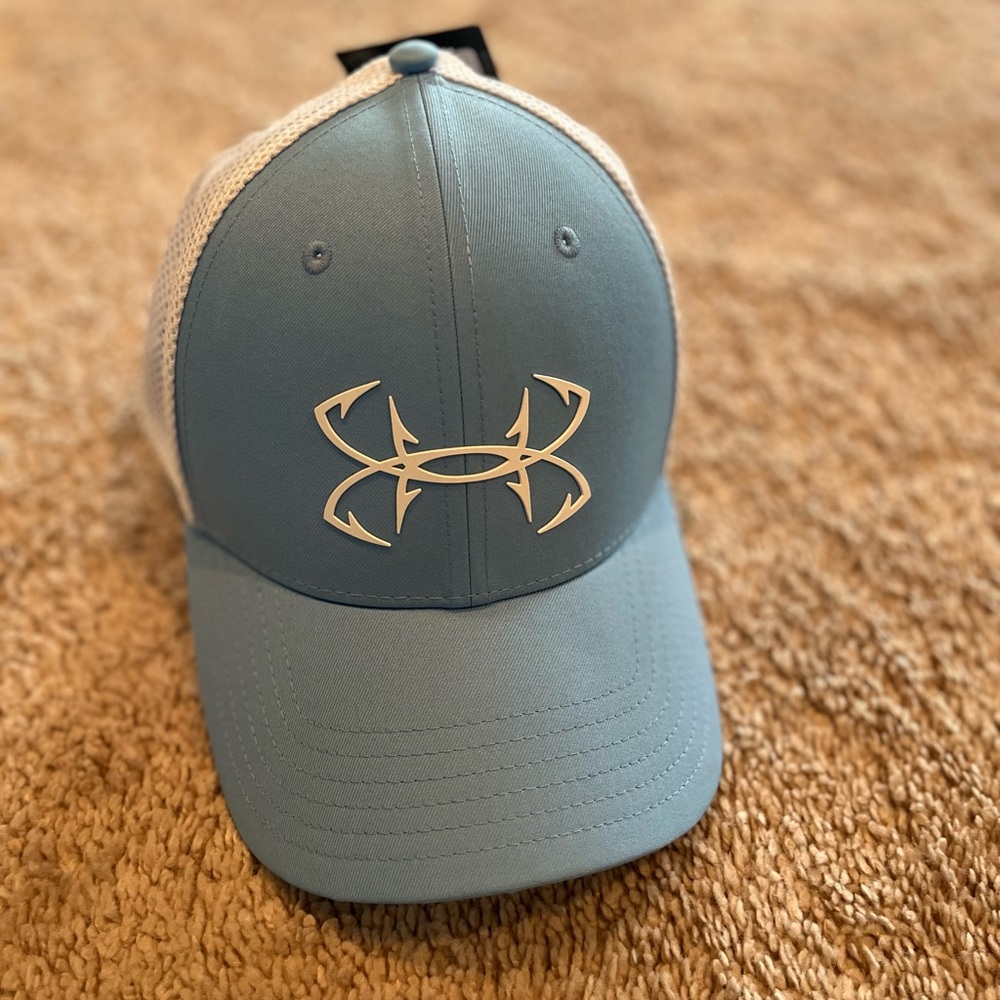 Under Armour Light Blue and White Mesh Cap
